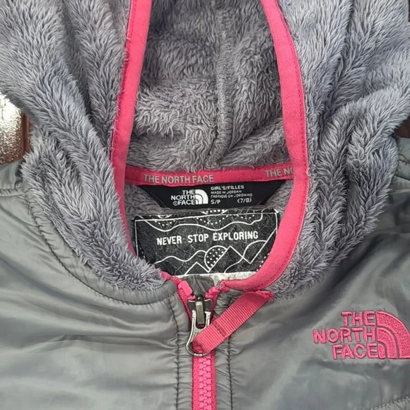 The North Face Gray and Pink Zip Hoodie Jacket - Picture 3 of 4